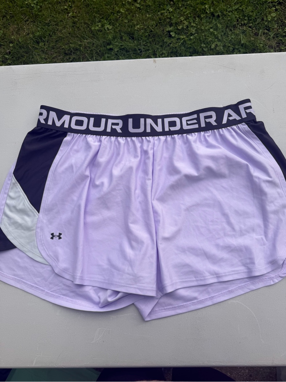 Under Armour Lavender Athletic Shorts with Black Waistband